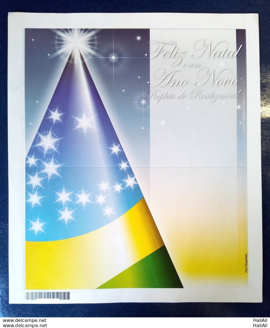 Brazil Aerogram Cod 069 Christmas New Year 2008 FLAG - Enteros Postales