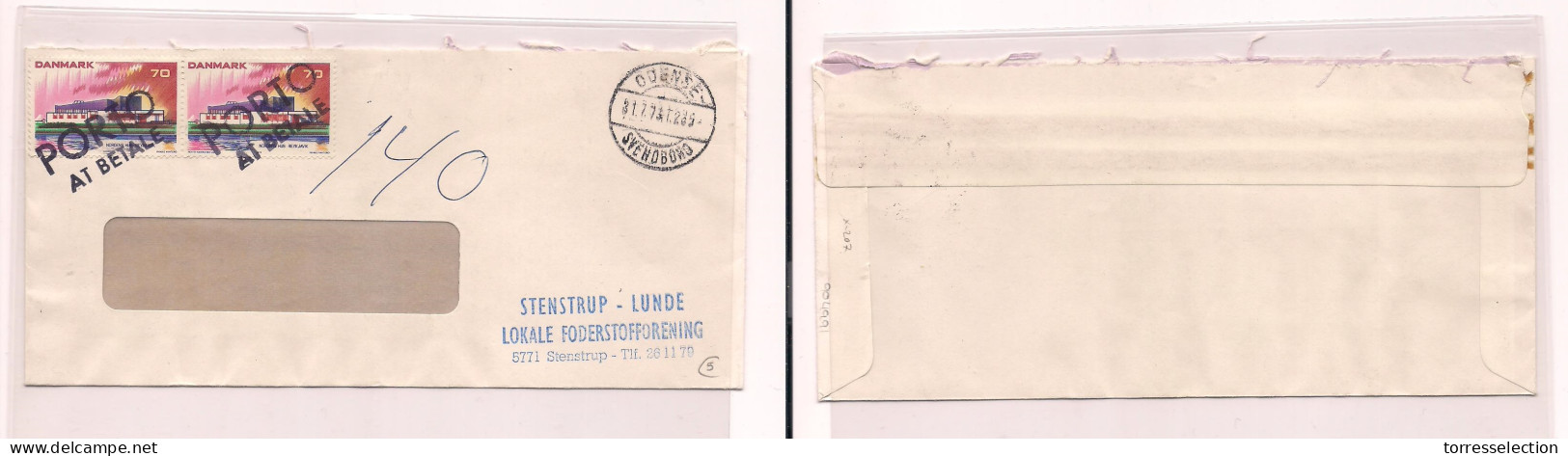 DENMARK. Cover  -. 1973 Unfkd Env + P Dues Porto Tied. Easy Deal. - Sonstige & Ohne Zuordnung