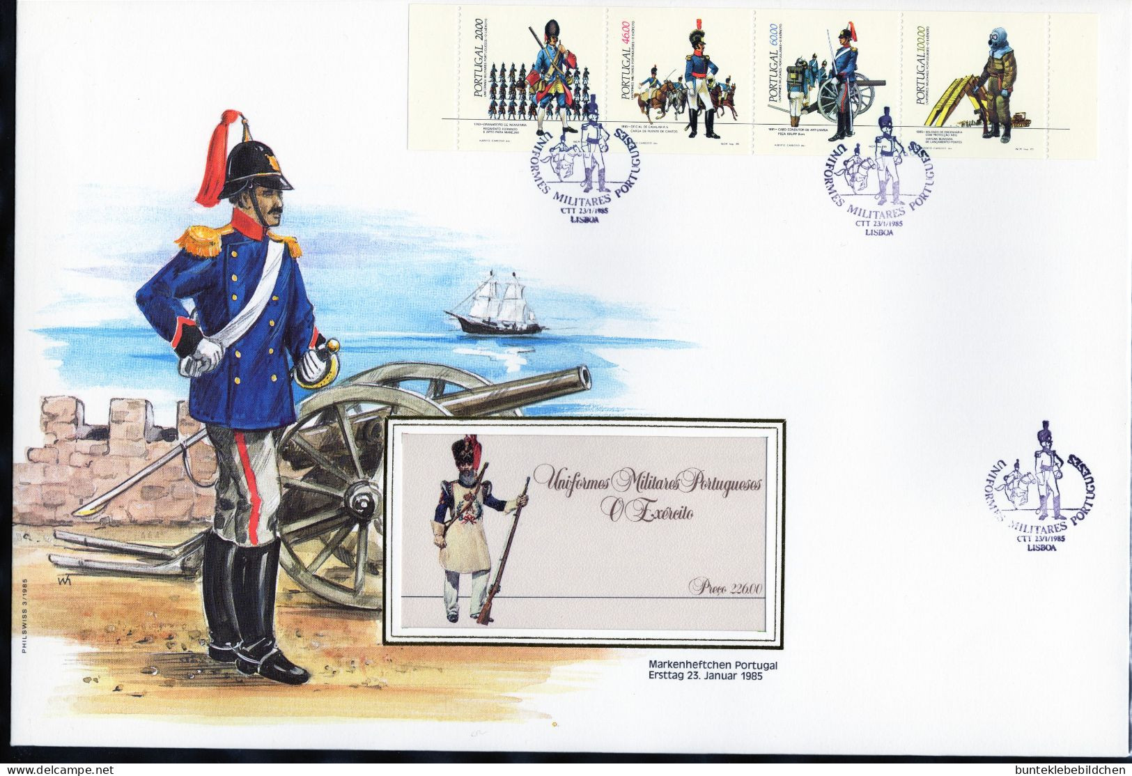 Portugal - Markenheftchen- Schmuck FDC, 23. Januar 1985 - Selten Angeboten - FDC