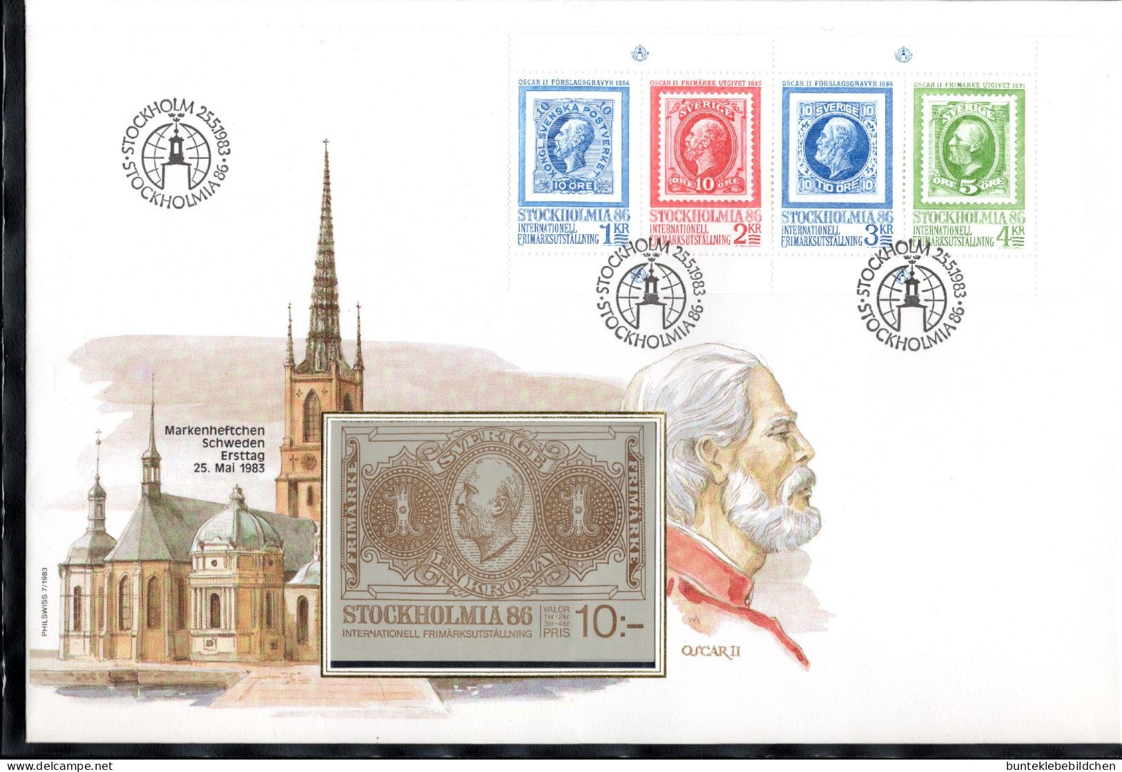 Schweden- Markenheftchen- Schmuck FDC, 25. Mai 1983 - Selten Angeboten - FDC