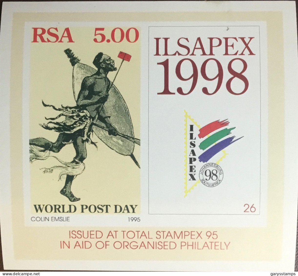 South Africa 1995 World Post Day Minisheet MNH - Ungebraucht