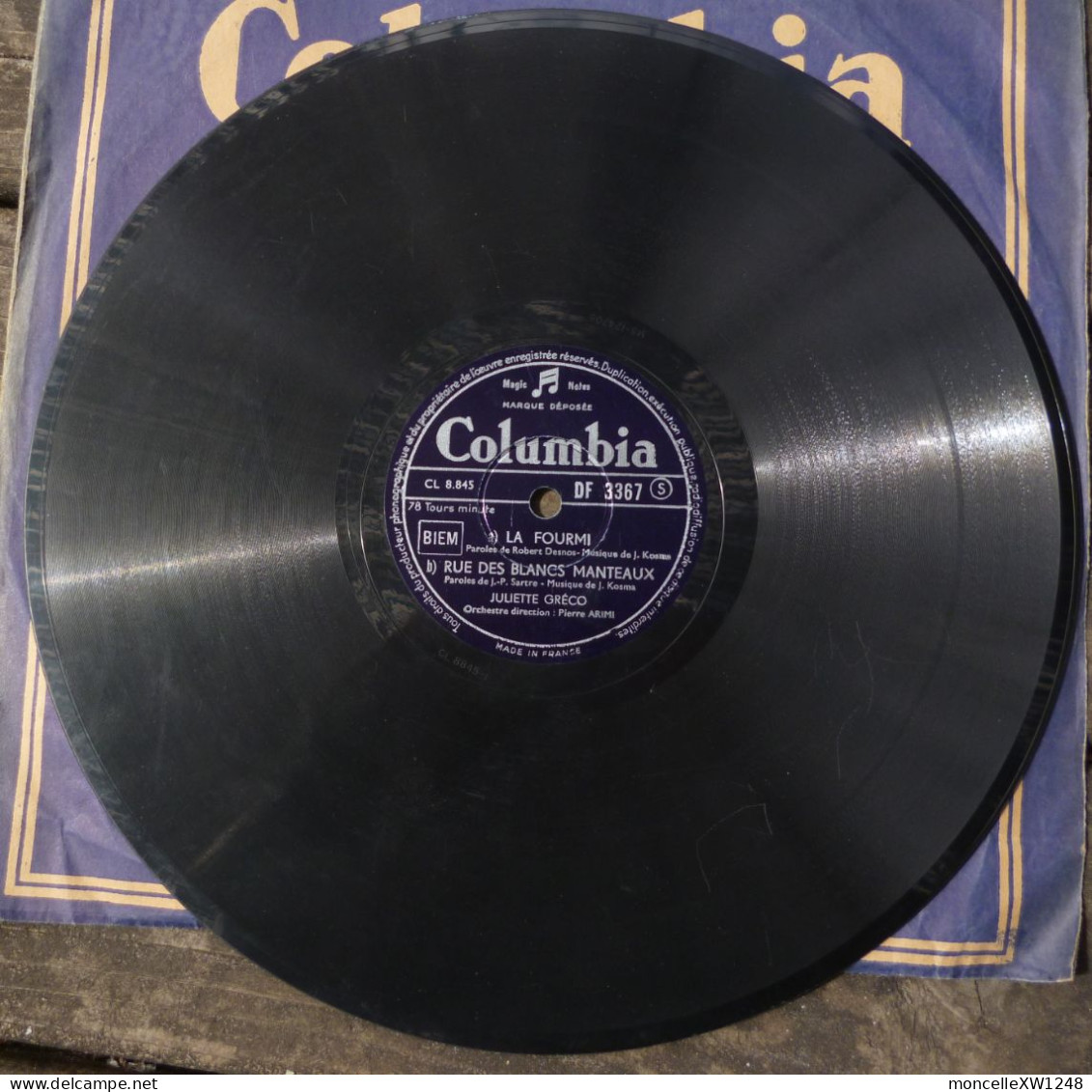 Juliette Gréco - 1er 78 Tours Si Tu T'imagines (1950 - Label Noir) - 78 Rpm - Gramophone Records