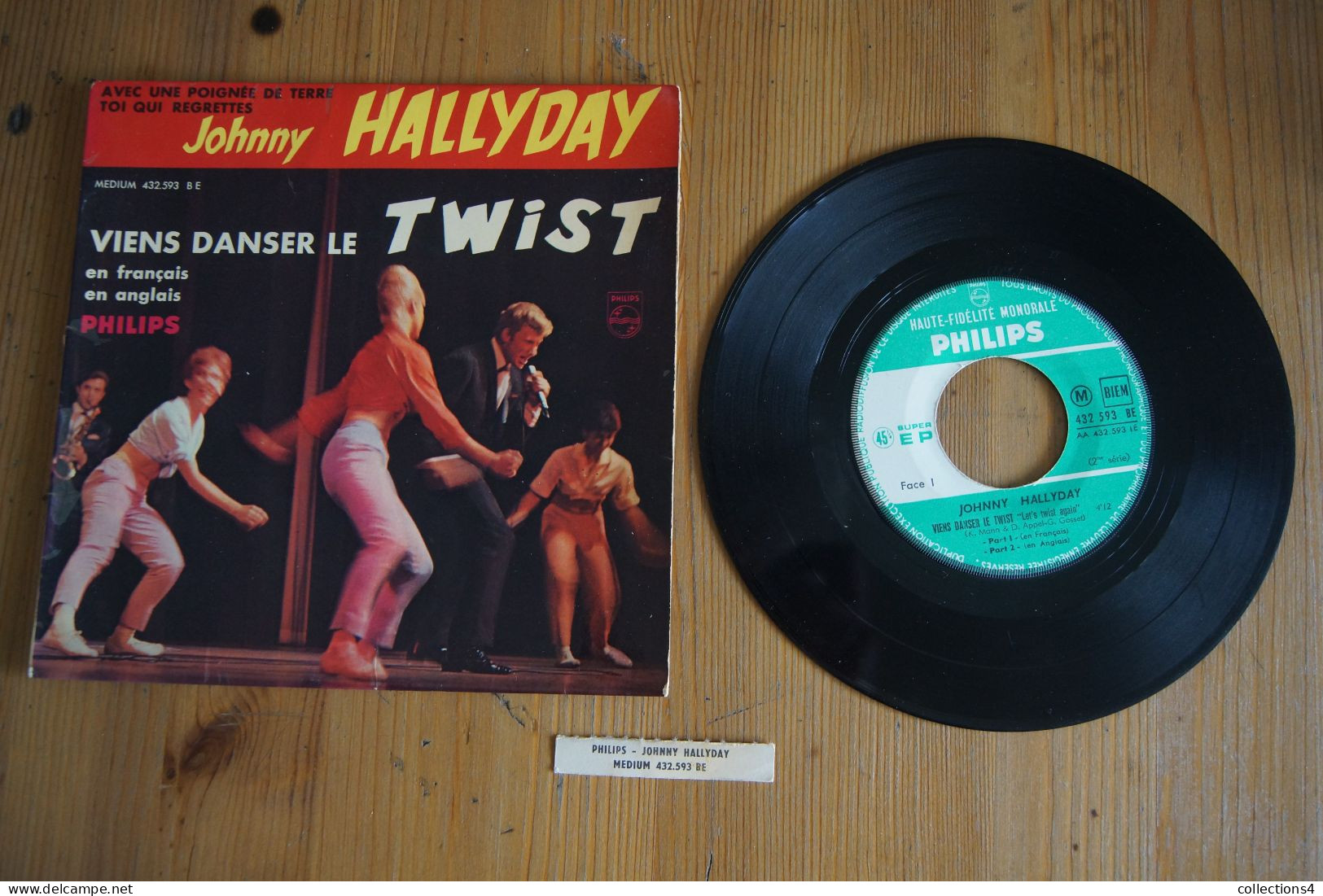 JOHNNY HALLYDAY  VIENS DANSER LE TWIST EP 1969 VARIANTE LANGUETTE - 45 Rpm - Maxi-Single