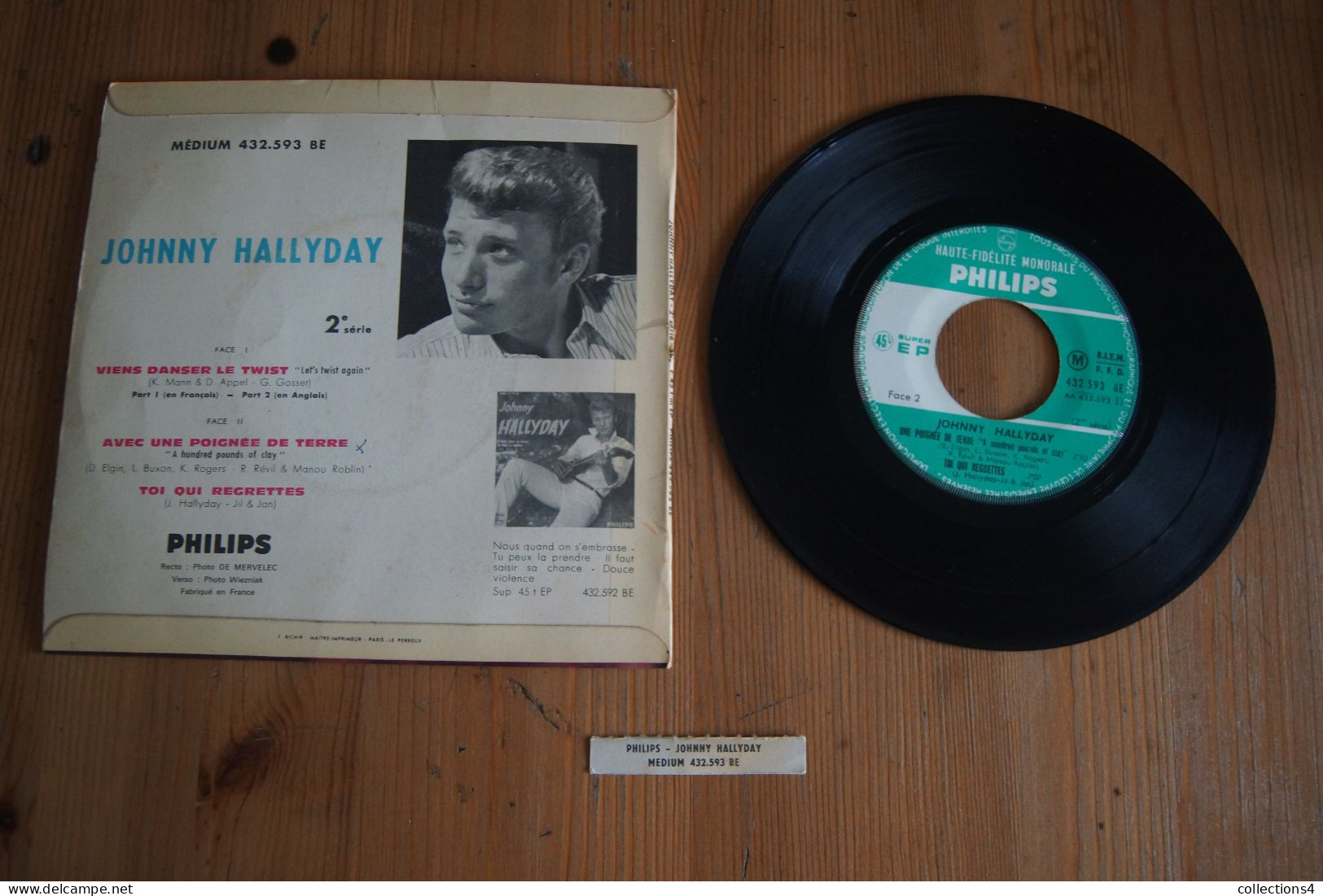 JOHNNY HALLYDAY  VIENS DANSER LE TWIST EP 1969 VARIANTE LANGUETTE - 45 G - Maxi-Single