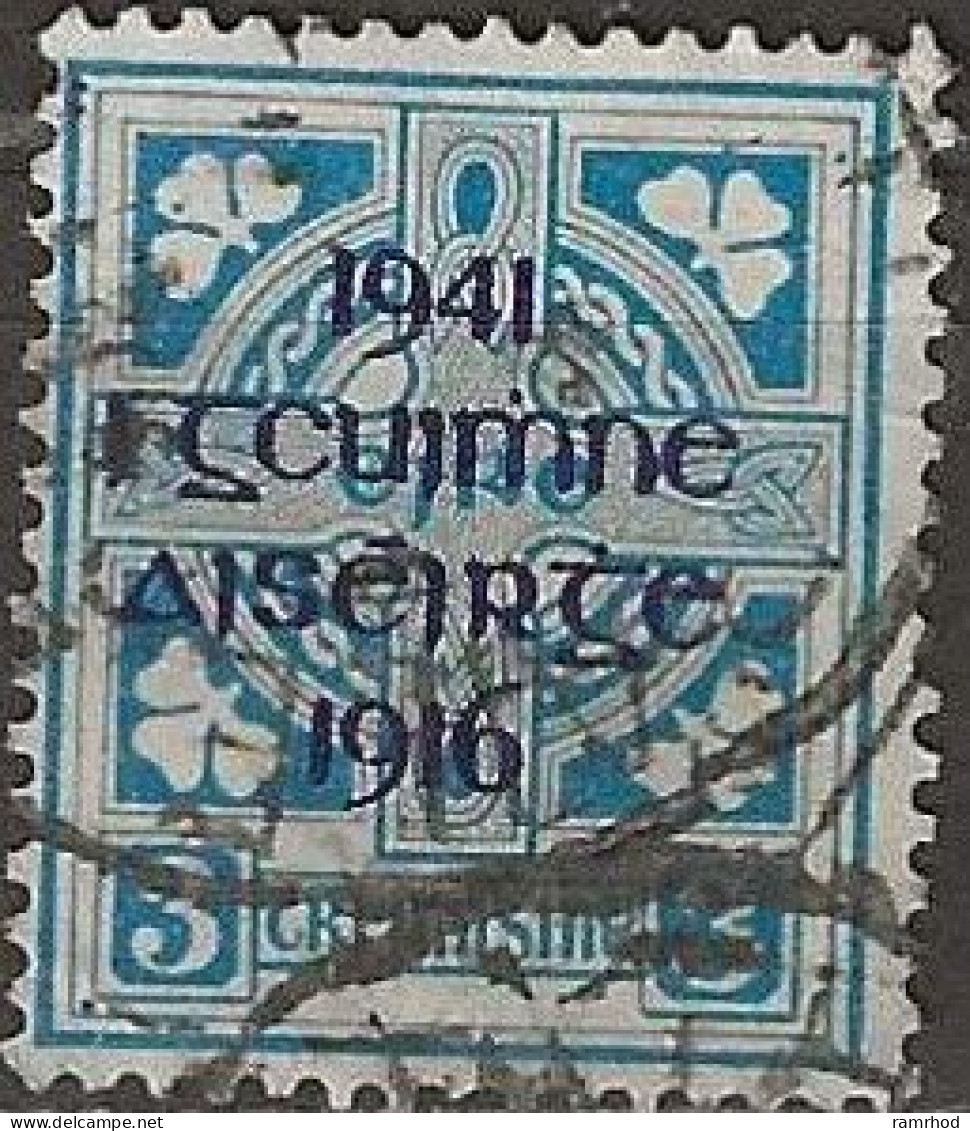 IRELAND 1941 25th Anniversary Of Easter Rising (1916) - 3d Celtic Cross Overprinted FU - Gebraucht