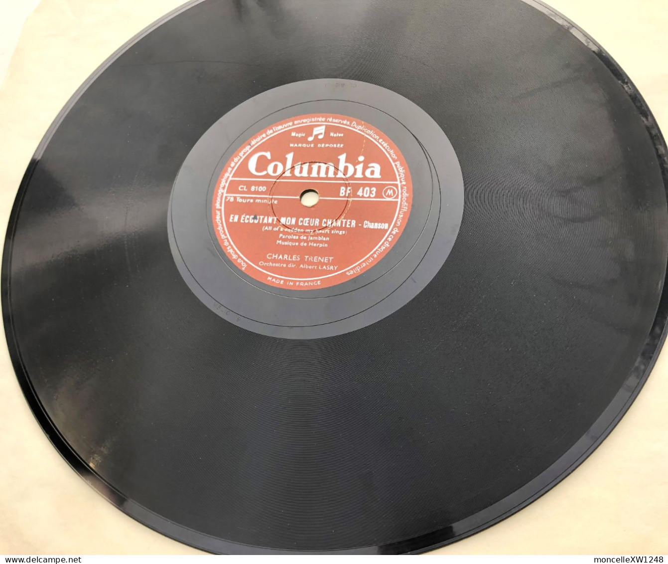 Charles Trenet - 78 Tours La Mer Columbia BF 403 (1946) - 78 Rpm - Schellackplatten