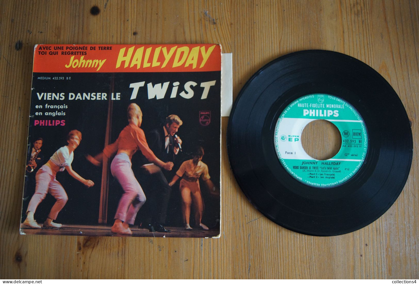 JOHNNY HALLYDAY  VIENS DANSER LE TWIST EP 1969 VARIANTE LANGUETTE - 45 Rpm - Maxi-Single