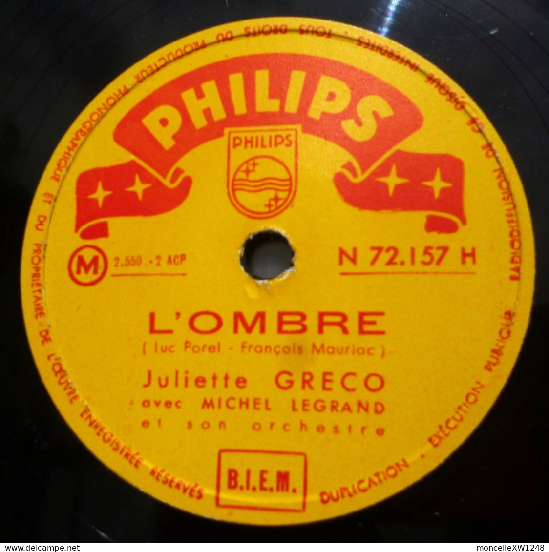 Juliette Gréco - 78 Tours Les Croix (1953 - Label Jaune Philips) - 78 G - Dischi Per Fonografi