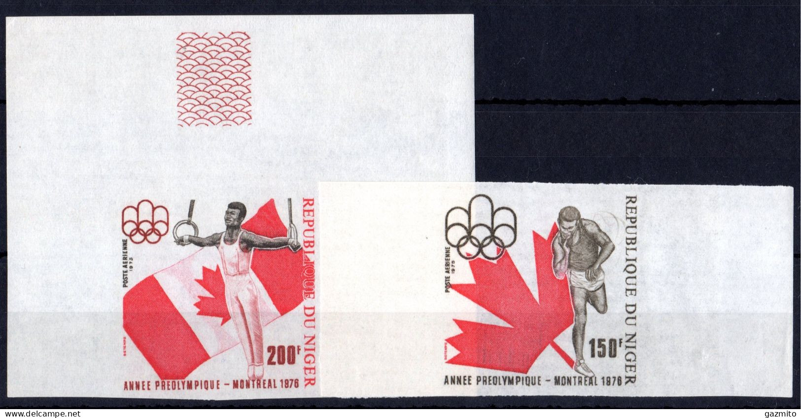 Rwanda1976, Olympic Games In Montreal, Athletic, Gymnastic, 2val IMPERFORATED - Estate 1976: Montreal