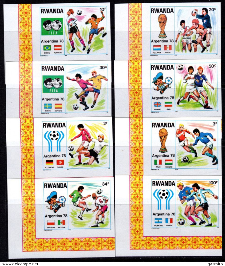 Rwanda1978, Football World Cup In In Argentina, 8val IMPERFORATED - Nuovi