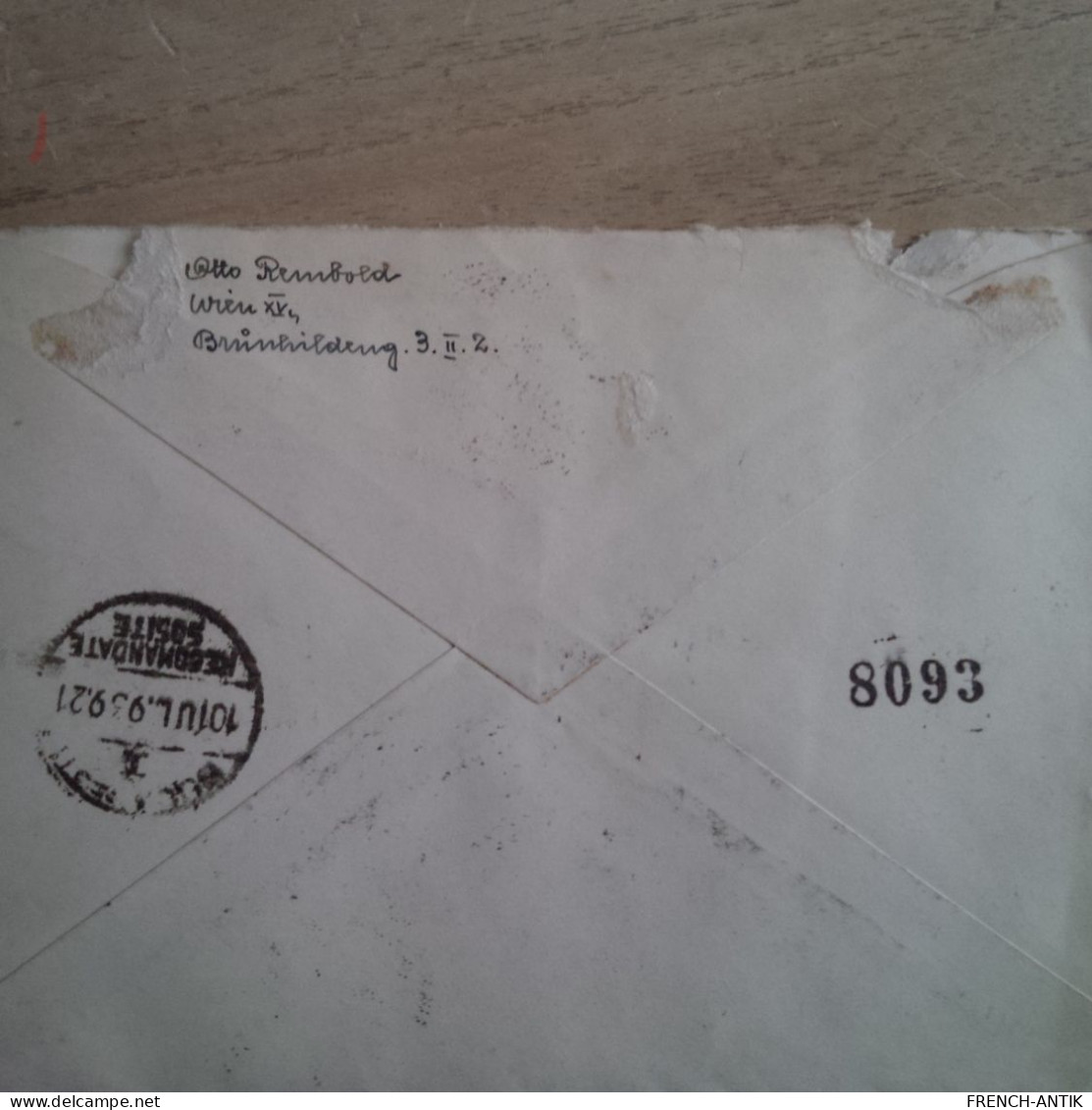 LETTRE RECOMMANDE AUTRICHE WIEN 1939 - Lettres & Documents