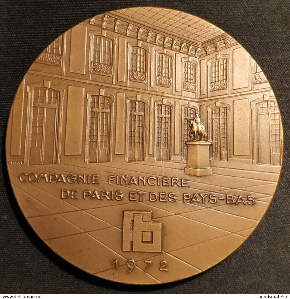 Médaille En Bronze - Compagnie Financière De Paris Et Des Pays-Bas - Banque - 1872 -1972 - 100ème Anniversaire - Professionnels / De Société