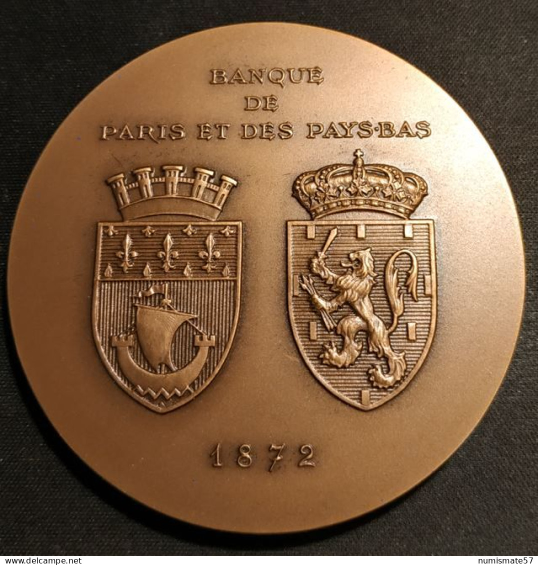 Médaille En Bronze - Compagnie Financière De Paris Et Des Pays-Bas - Banque - 1872 -1972 - 100ème Anniversaire - Professionals/Firms