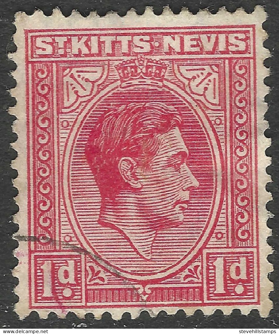 St Kitts-Nevis. 1938-50 KGVI. 1d Used. SG 69a. M3104 - San Cristóbal Y Nieves - Anguilla (...-1980)