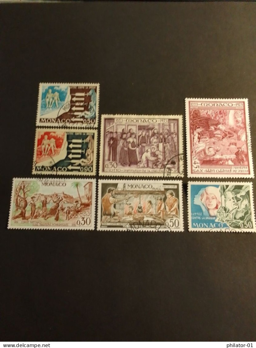 YT 931, 934, 935, 941, 943, 951, 952 (année 1973) - Used Stamps