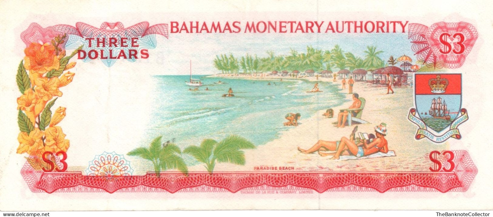 Bahamas Monetary Authority 3 Dollars 1968 QEII P-28 AUNC - Bahama's