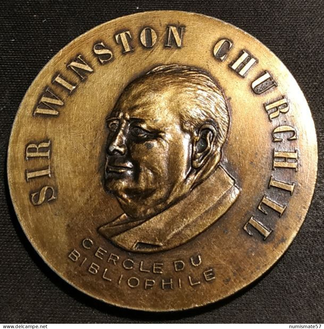 Médaille En Bronze - SIR WINSTON CHURCHILL - Cercle Du Bibliophile - Sonstige & Ohne Zuordnung