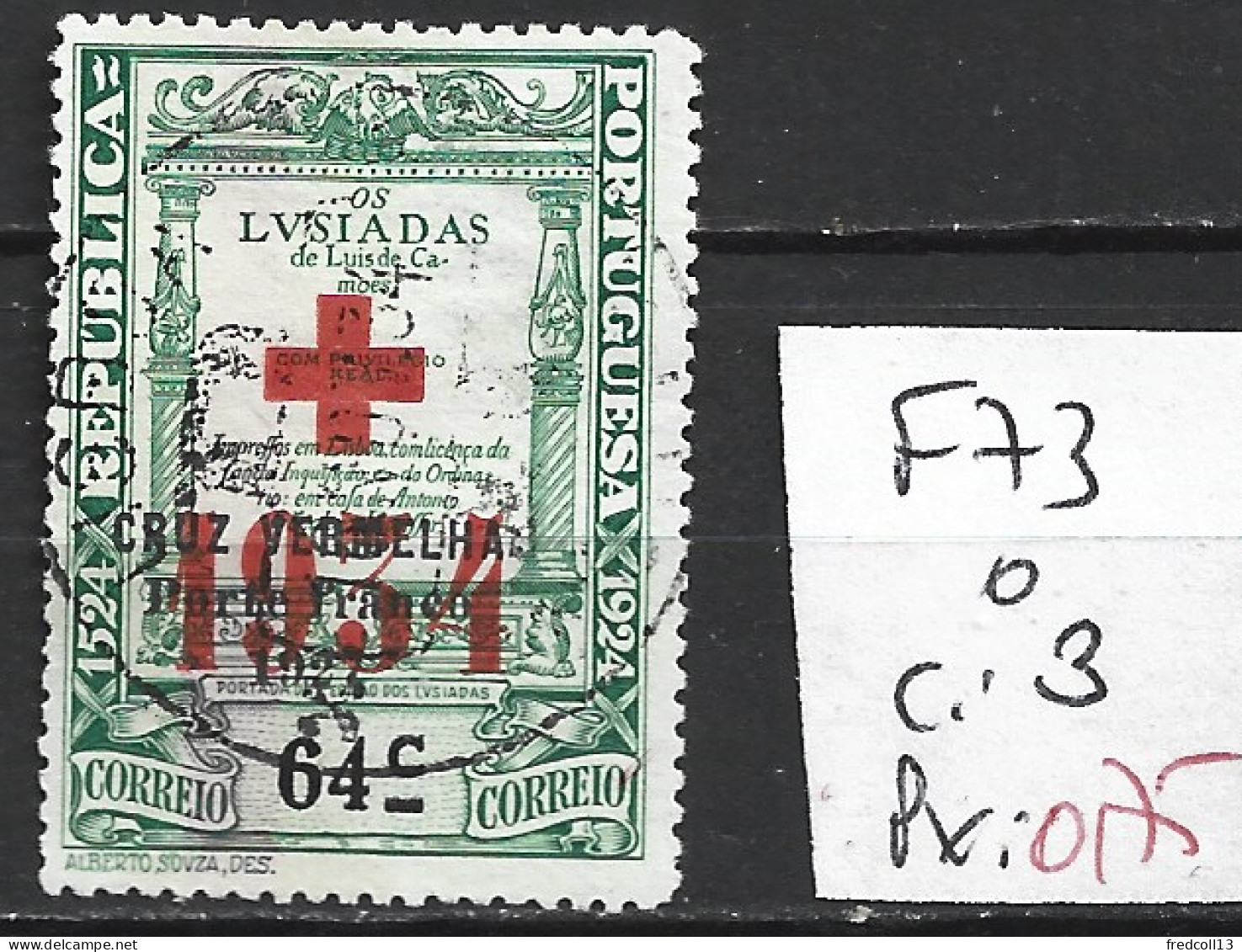 PORTUGAL FRANCHISE 73 Oblitéré Côte 3 € - Used Stamps