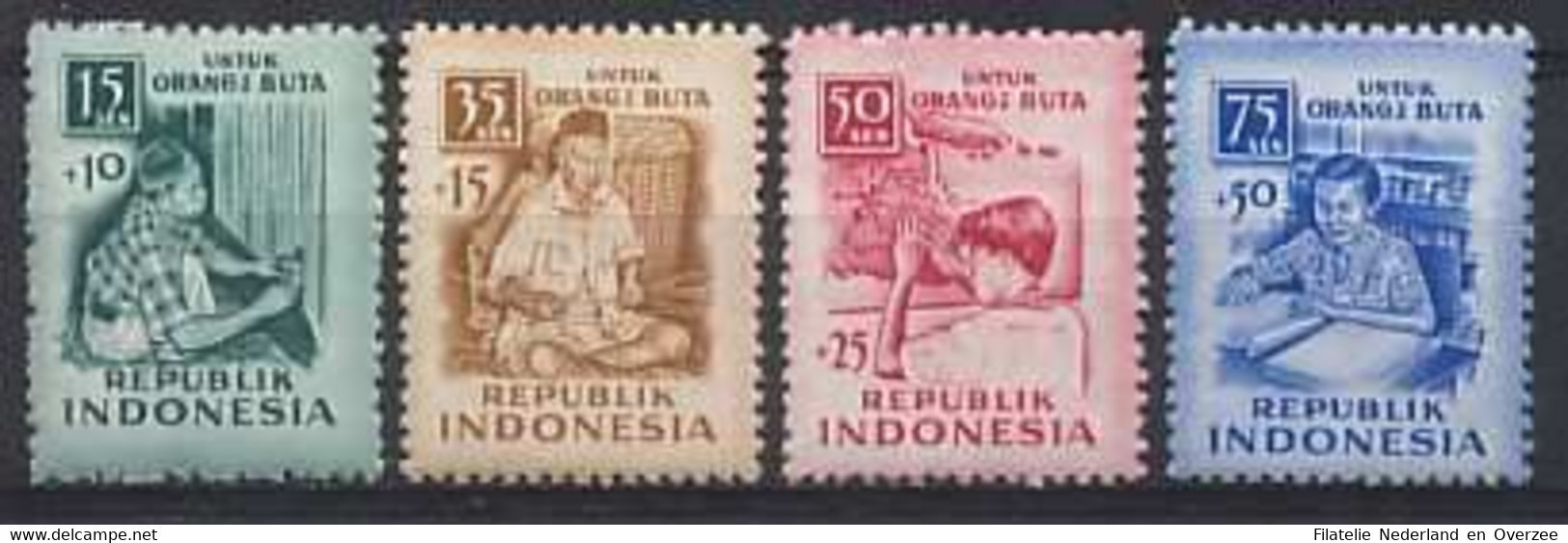 Indonesië / Indonesia 1956 Nr 157/160 Postfris/MNH Louis Braille, Uitvinder Van Het Brailleschrift - Indonesië