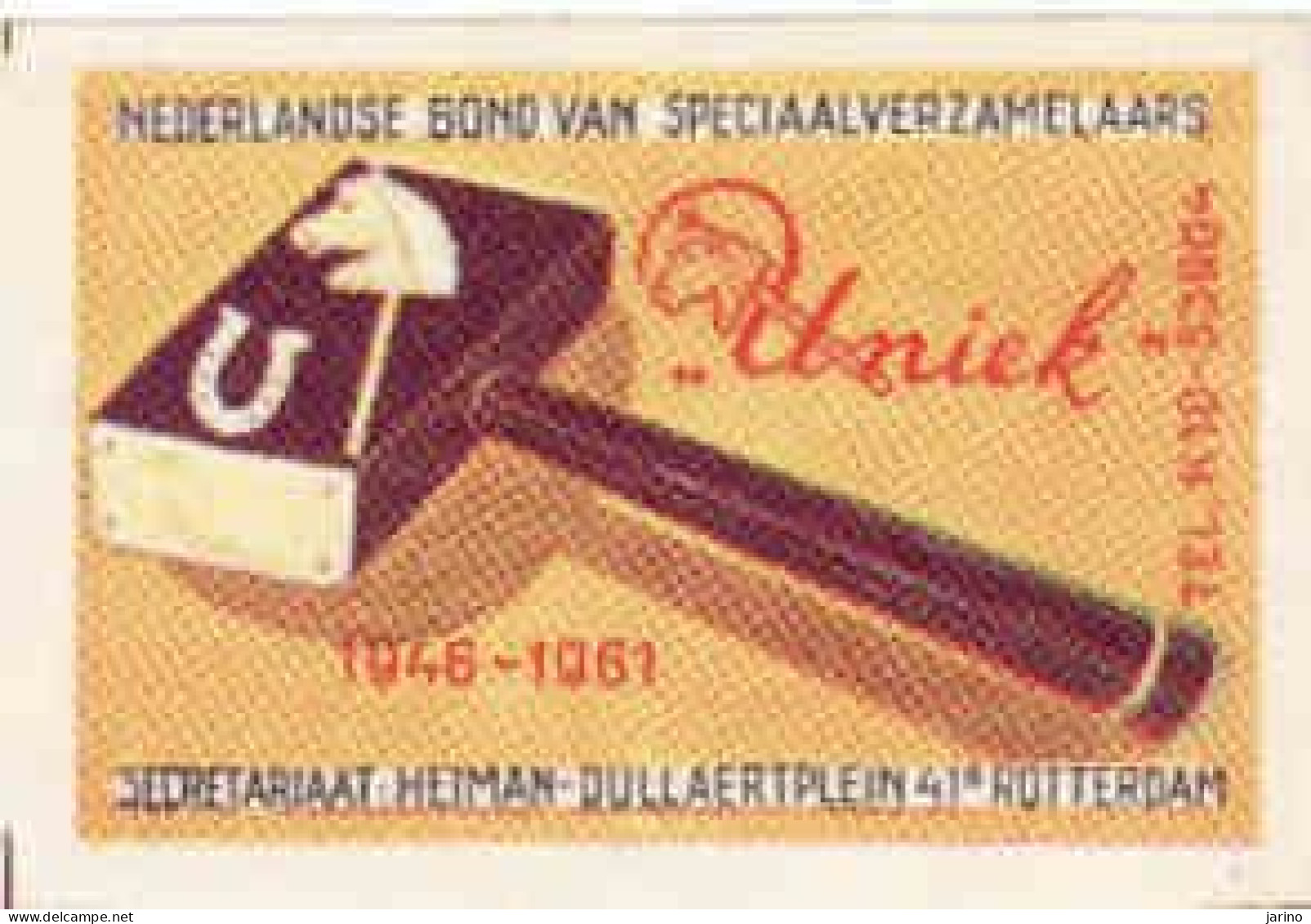 4 Dutch Matchbox Labels 1961, Rotterdam, Uniek - Nederlandse Bond Van Speciaalverzamelaars, Horse, Holland, Netherlands - Boites D'allumettes - Etiquettes