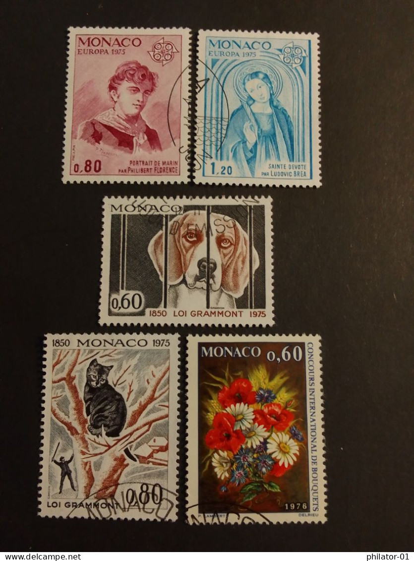 YT 1003, 1004, 1031, 1032, 1035  (année 1975) - Used Stamps