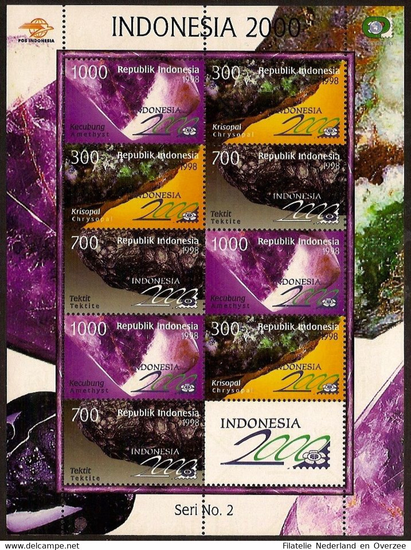 Indonesië / Indonesia 1998 Nr MS6 Postfris/MNH Edelstenen, Gems, Gemmes, Pierres Précieuses - Indonesië