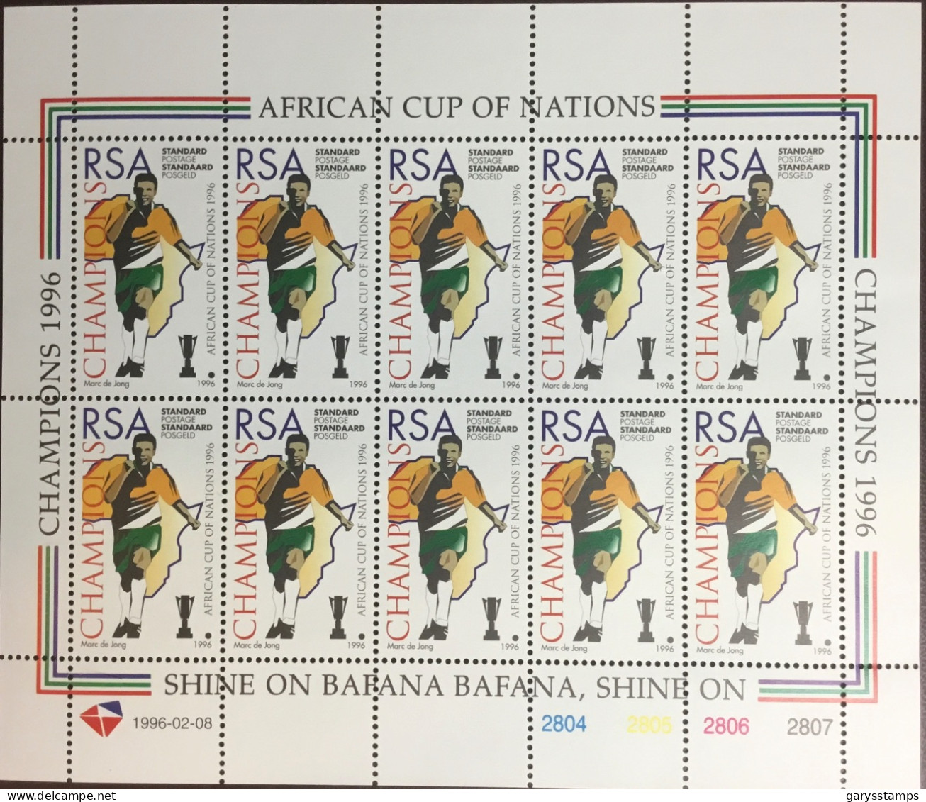 South Africa 1996 African Nations Winners Sheetlet MNH - Ongebruikt