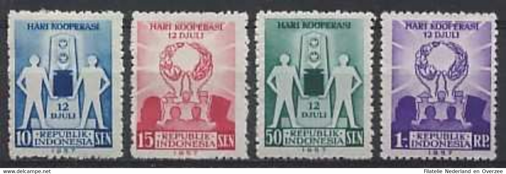 Indonesië / Indonesia 1957 Nr 200/203 Postfris/MNH Herdenking Dag Van De Cooperatie - Indonesië