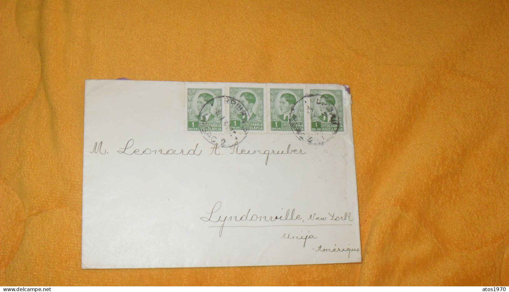 ENVELOPPE ANCIENNE DE 1941 ?../ CACHETS A IDENTIFIER POUR LYNDONVILLE USA..+ TIMBRES X4 JUGOSLAVIJA - Storia Postale