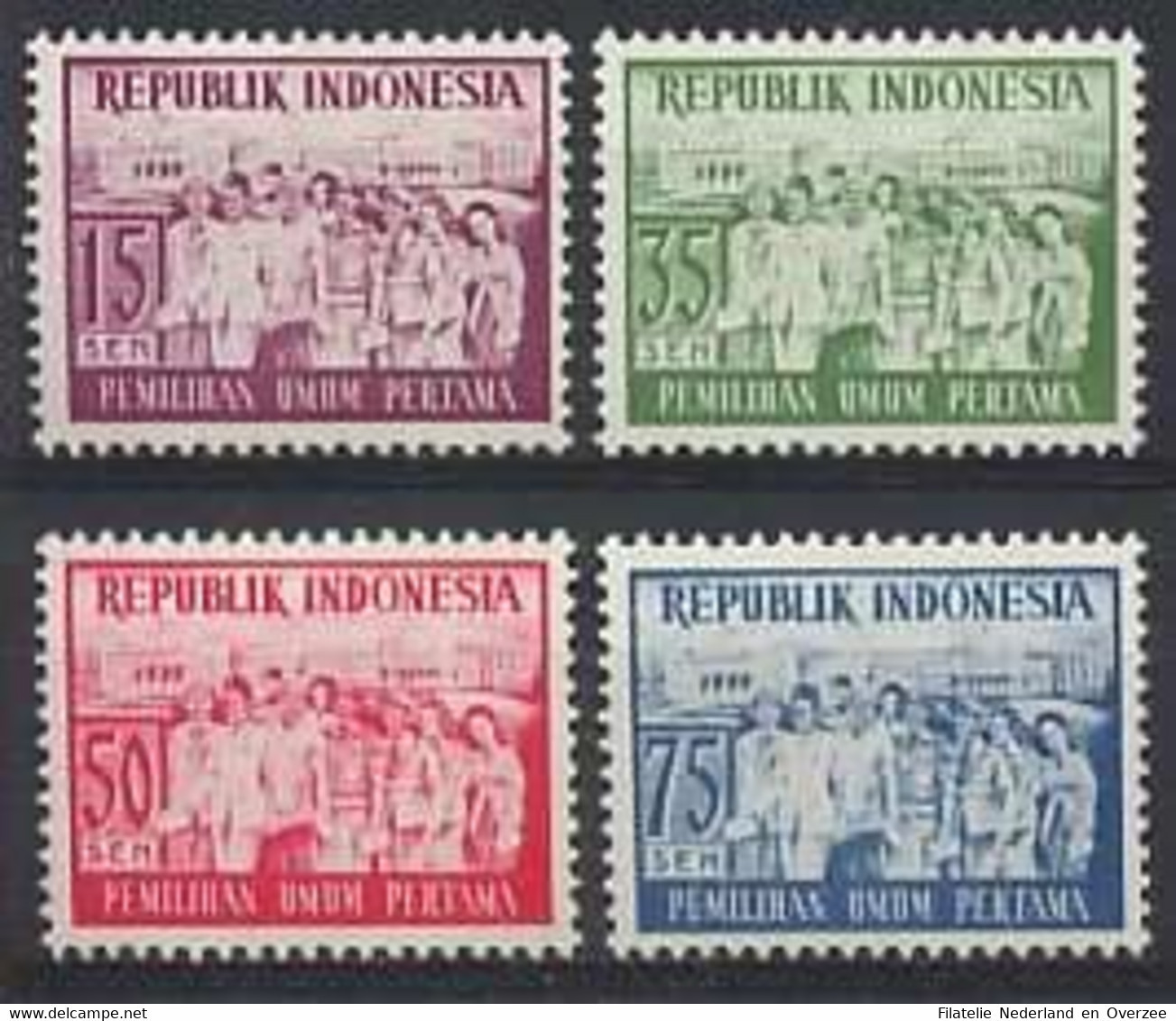 Indonesië / Indonesia 1955 Nr 150/153 Postfris/MNH Eerste Verkiezingen, First Elections - Indonesië