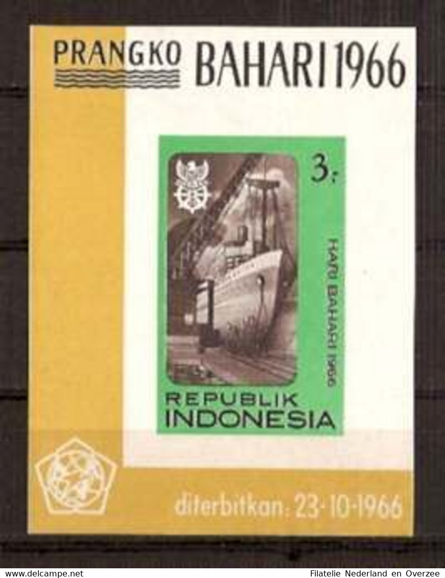 Indonesië / Indonesia 1966 Nr 548 Ongebruikt/MH Dag Van De Scheepvaart, Schepen, Boats, Ships, Bateaux - Indonesië