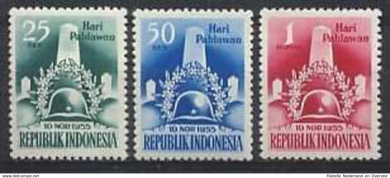 Indonesië / Indonesia 1955 Nr 154/156 Postfris/MNH Herdenking Dag Van De Helden, Memorial Day Of The Heroes - Indonesië