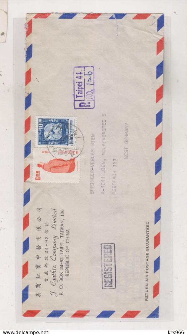 TAIWAN , TAIPEI  Airmail  Registered  Cover To Germany - Cartas & Documentos