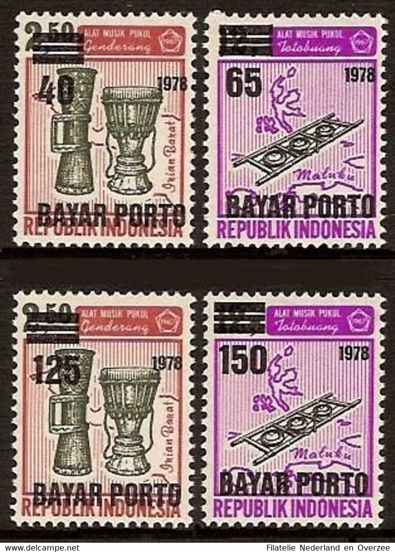 Indonesië / Indonesia 1978 Port 77/80 Postfris/MNH Tax, Due Stamp - Indonesië