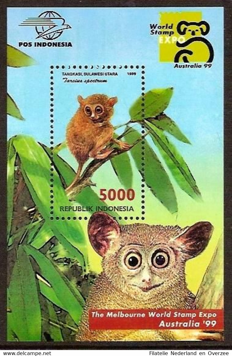 Indonesië / Indonesia 1999 Nr 1969 Postfris/MNH Postzegeltentoonstelling MELBOURNE'99, Spookdier, Tarsier - Indonesië