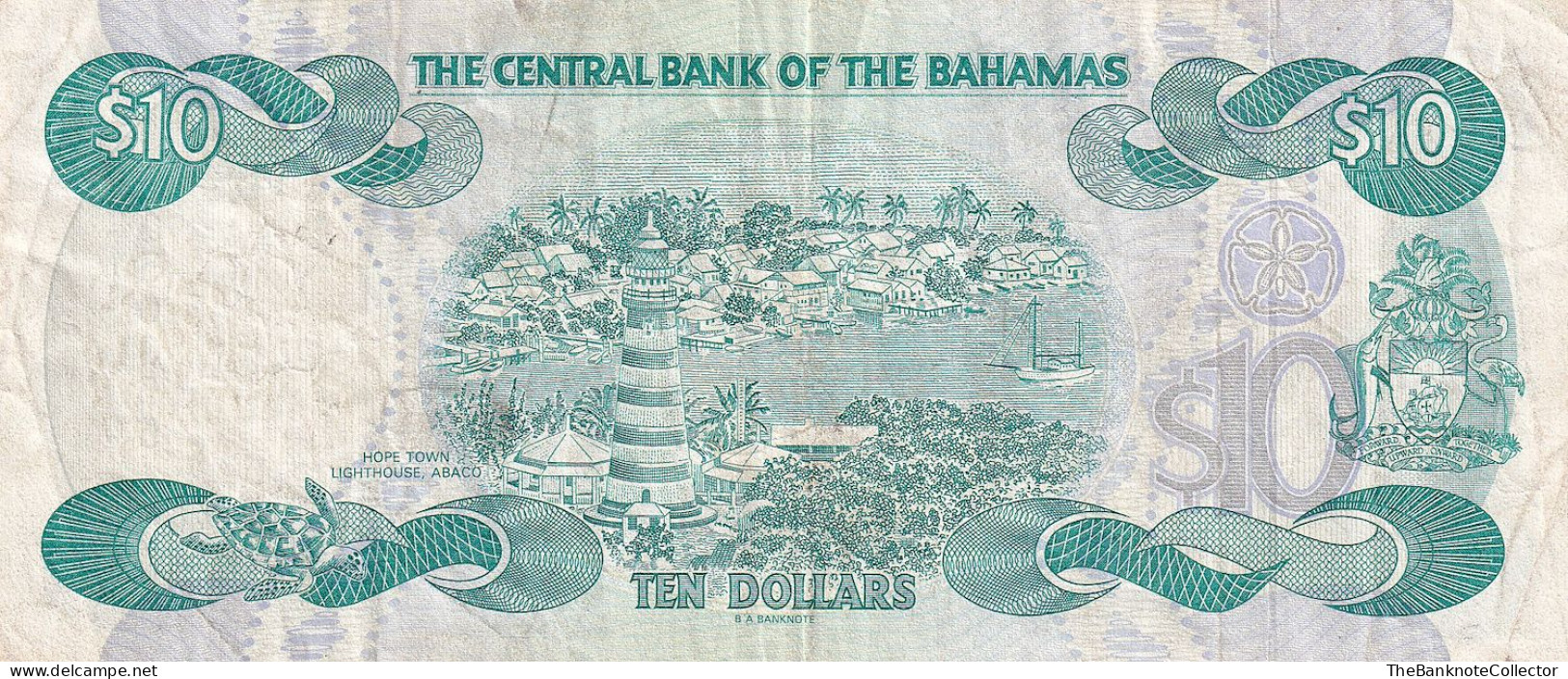 Bahamas Central Bank 10 Dollars 1974(1984) QEII P-46 - Bahama's