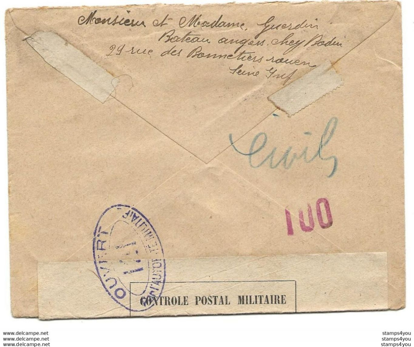 221 - 78 - Enveloppe Envoyée De Seine Inférieure   à La Croix Rouge Genève 1918 - Censure - WW1 (I Guerra Mundial)