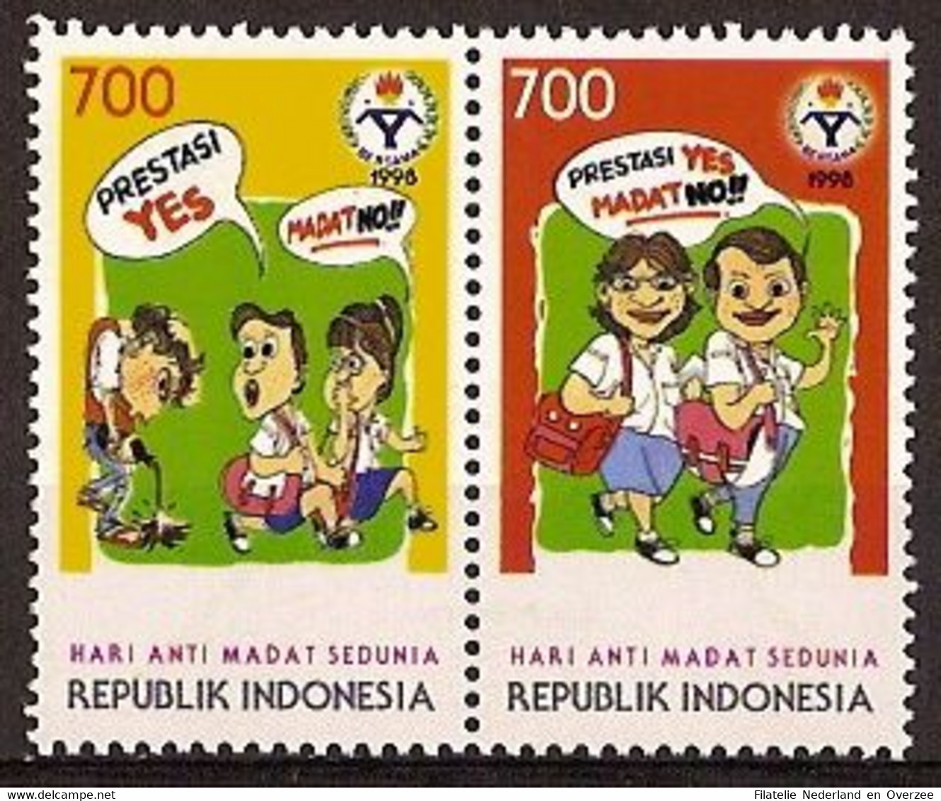 Indonesië / Indonesia 1998 Nr 1871/1872 Postfris/MNH Internationale Dag Tegen Drugsmisbruik, Day Aigainst Drugs Abuse - Indonesië