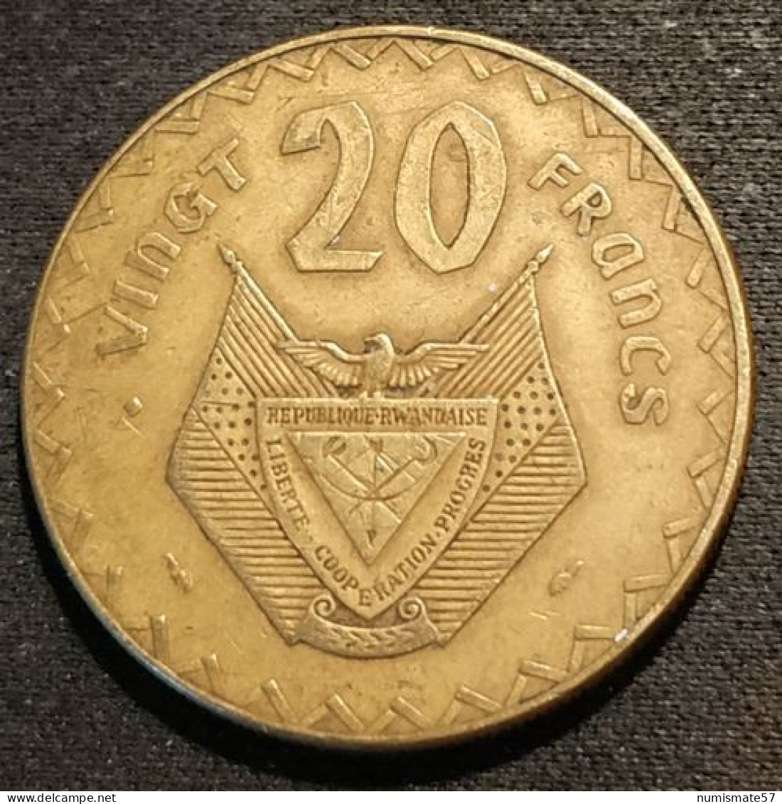 RWANDA - 20 FRANCS 1977 - KM 15 - Rwanda