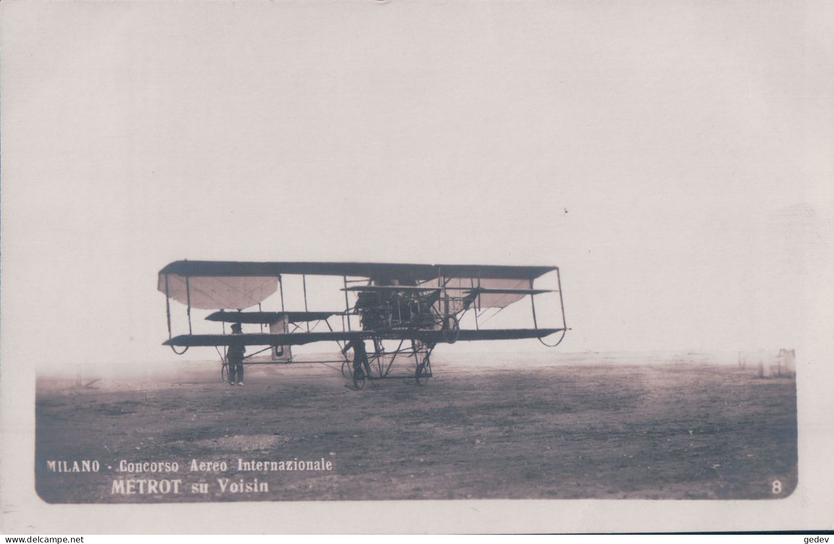 Italie, Milano Concorso Aereo Internazionale 1910, Metrot Su Voisin, Avion Biplan (295) - Demonstraties