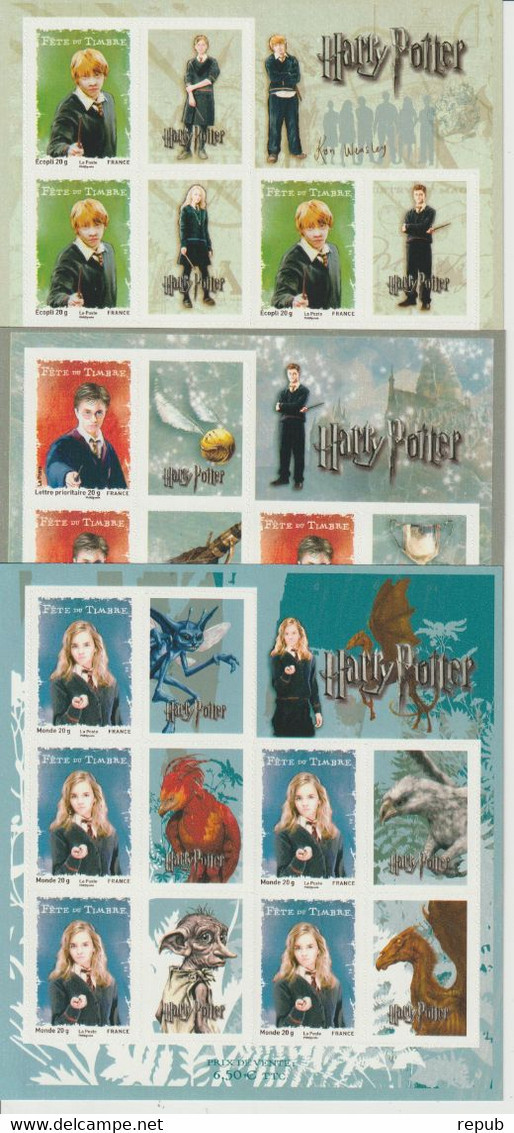 France 2007 3 Feuillets Harry Potter F114-115-116 ** MNH - Neufs