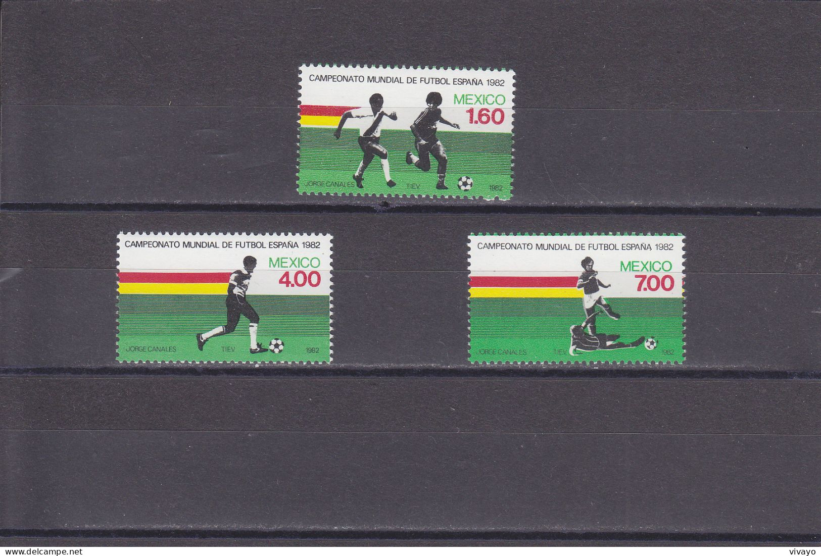 MEXICO - 1982 - ** / MNH - FOOTBALL WORLD CUP SPAIN 1982 - Mi. 1825/7 - 1982 – Espagne