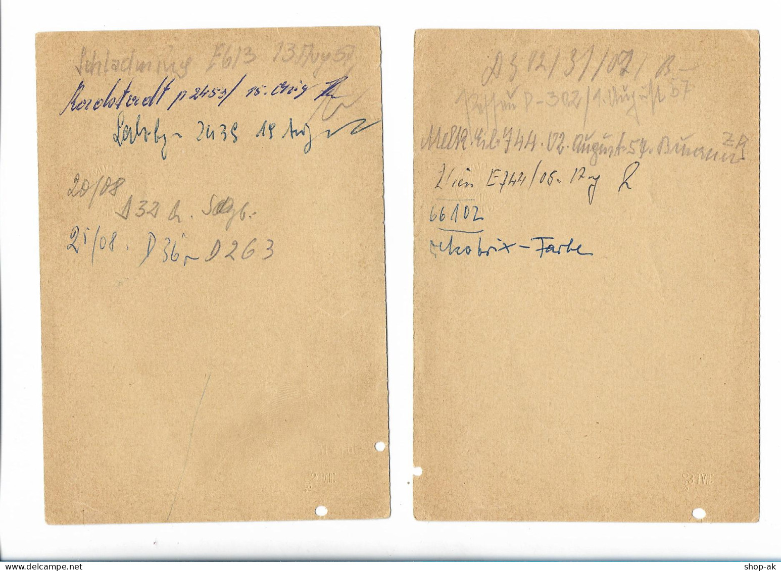 Y26828/ 2 X Fahrkarte Fahrschein Oberhausen - Wien Hin- Und Rückfahrt 1957 - Spoorweg