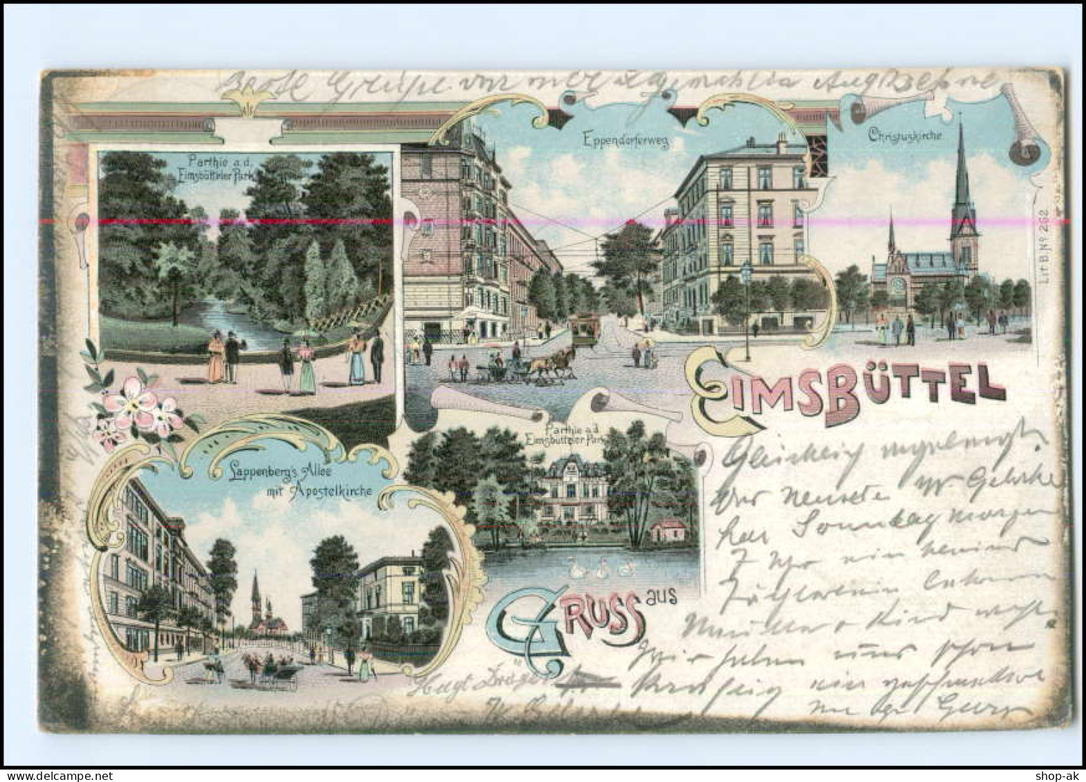 V1617/ Hamburg Gruß Aus Eimsbüttel  Litho Ak 1898 - Eimsbuettel