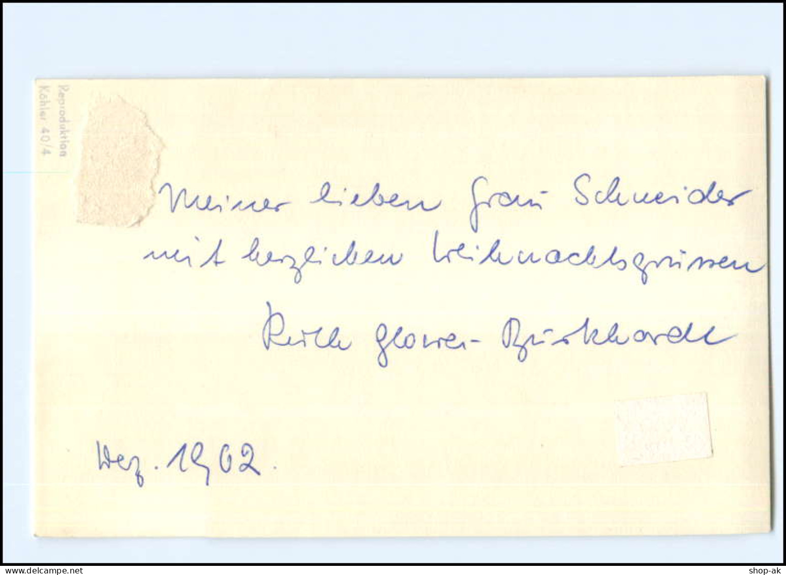 Y18737/ Ruth Glowa-Burkhardt Opernsängerin Autogramm Widmung Foto 1962 - Autografi