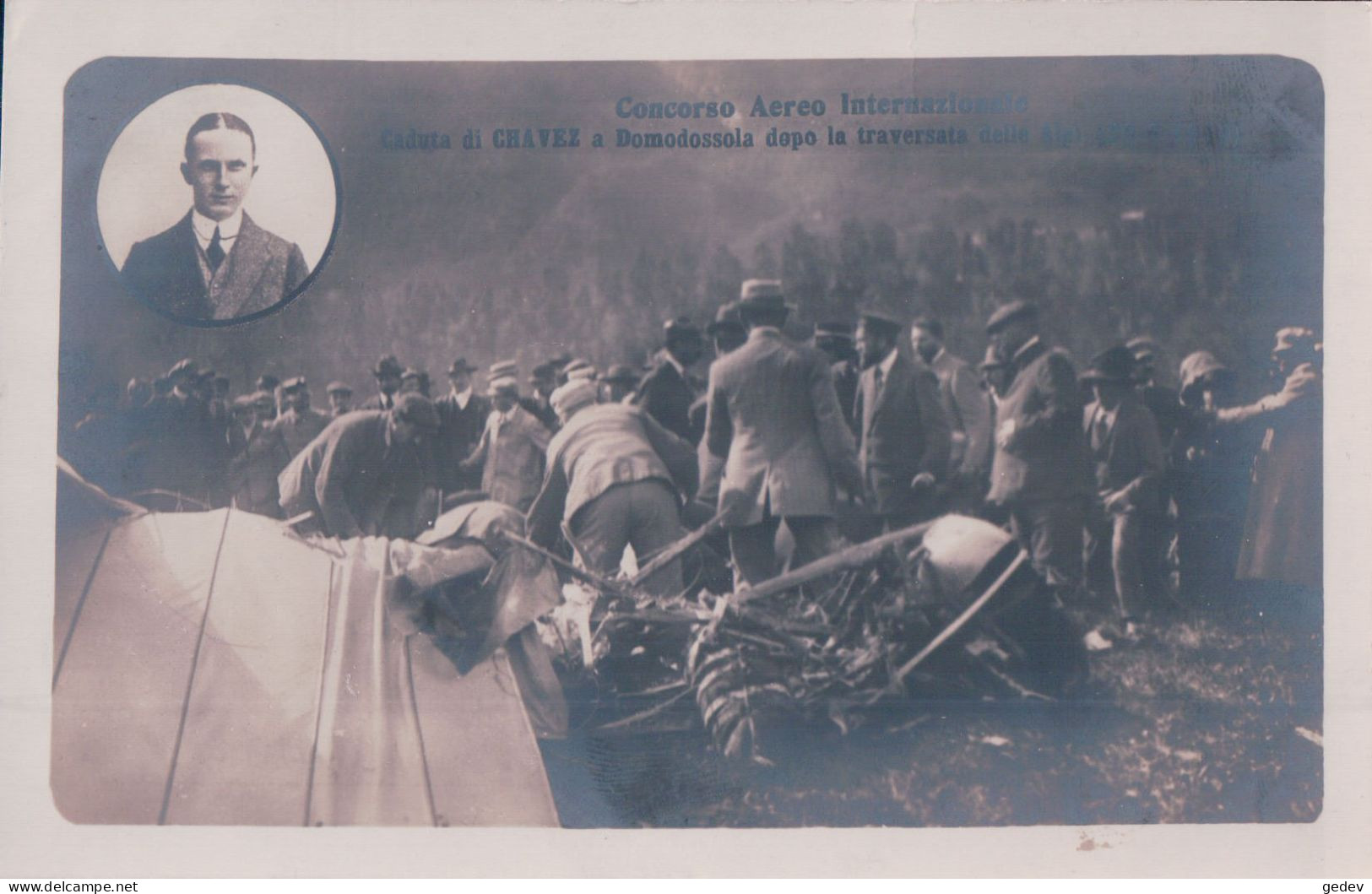 Italie, Milano Concorso Aereo Internazionale 1910, Caduta Di Chavez A Domodossola (296) - Demonstraties