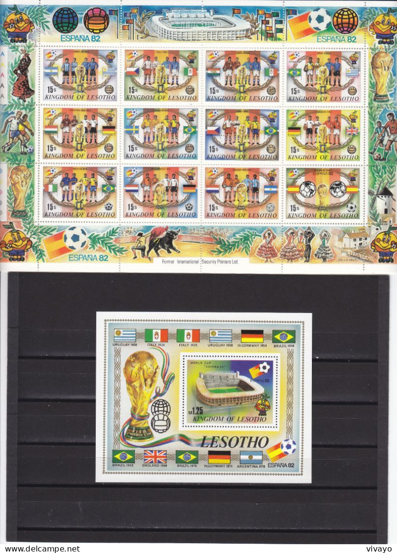 LESOTHO - 1982 - ** / MNH - FOOTBALL WORLD CUP SPAIN 1982 - Mi. 373/84 + Bl. 14 - 1982 – Spain