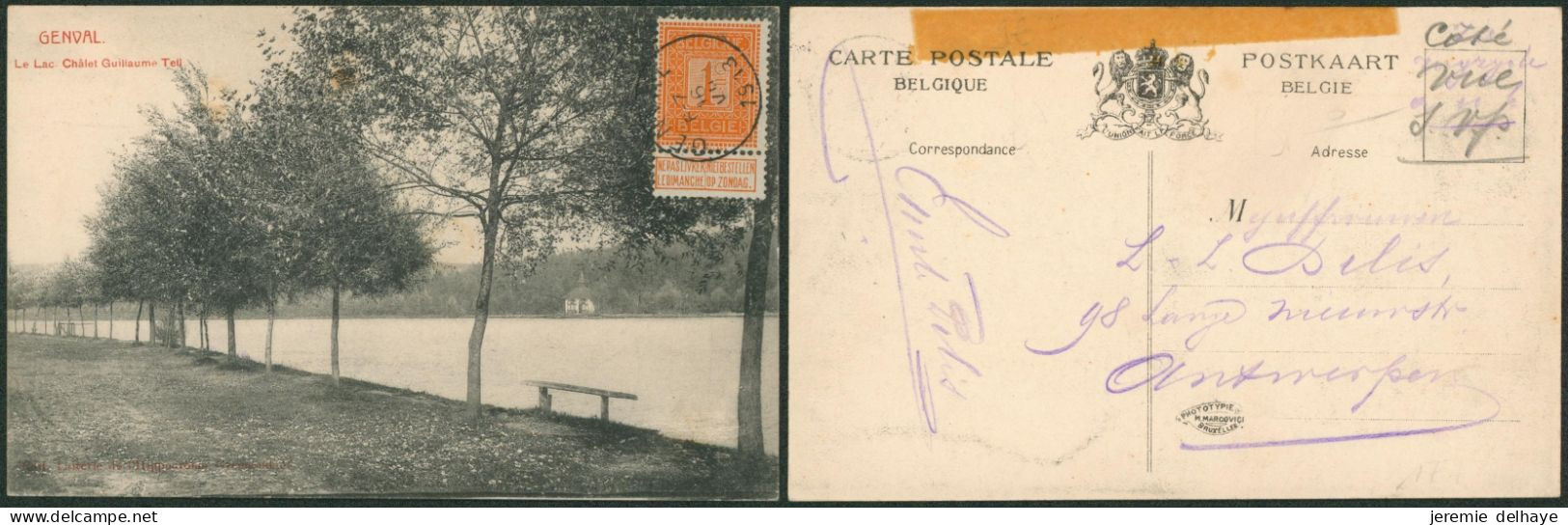 Carte Postale - Genval : Le Lac Chalet Guillaume Teli - Rixensart