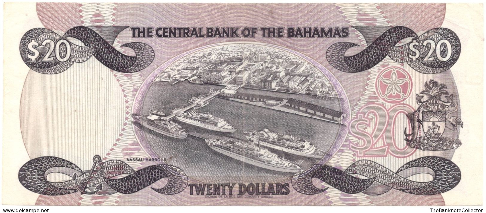 Bahamas Central Bank 20 Dollars 1974(1984) QEII Smith Signature P-47 VF - Bahama's