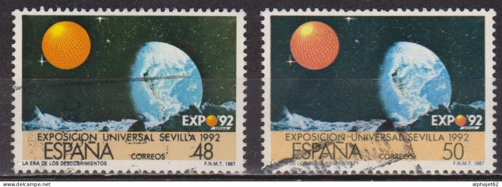 Exposition De Séville - ESPAGNE - Terre Et Lune - N° 2494-2544 - 1987 - Gebruikt